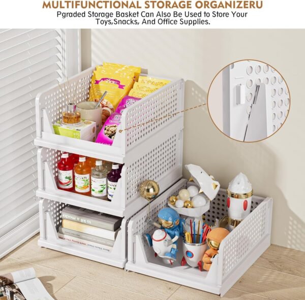 5 Pack Stackable Closet Storage Baske - Image 9